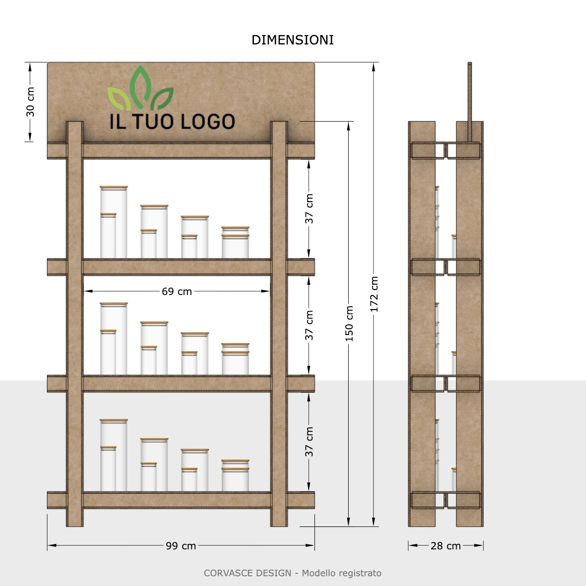 Espositore Bamboo mensole
