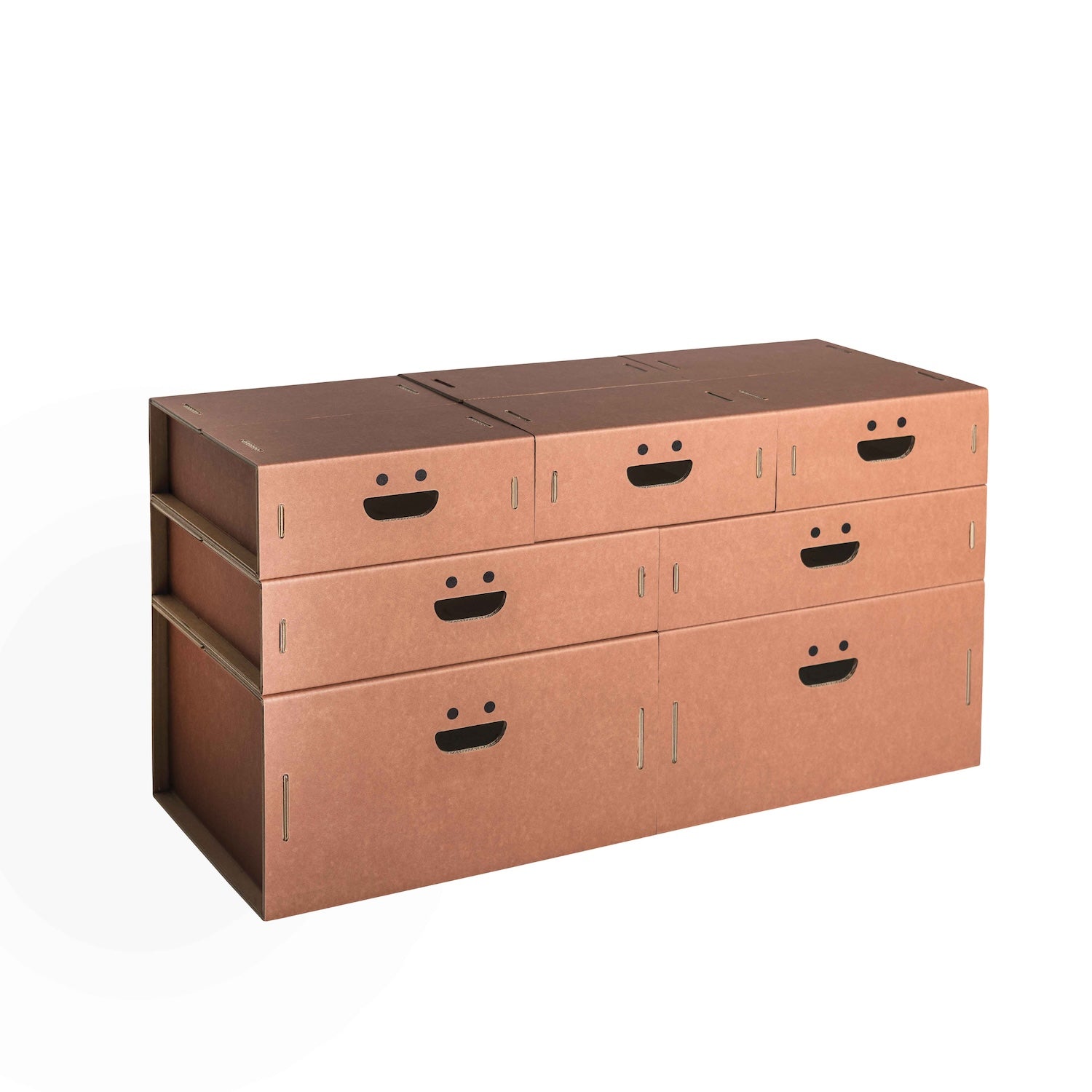 Set scatole organizer armadio 7 pezzi in cartone Terracotta - Corvasce Design