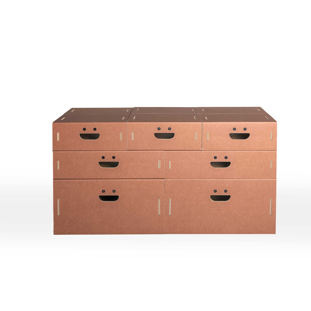 Set scatole organizer armadio 7 pezzi colore 2 Terracotta - Corvasce Design