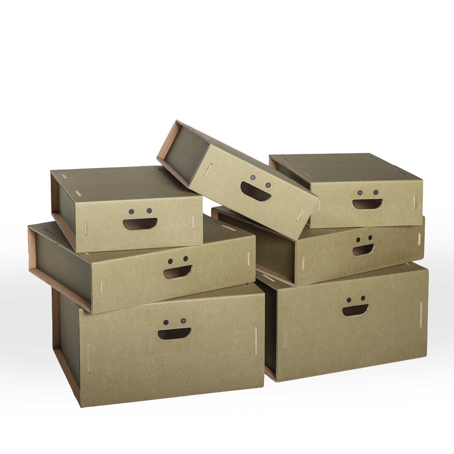 Set scatole organizer armadio 7 pezzi colore 3 Olive - Corvasce Design