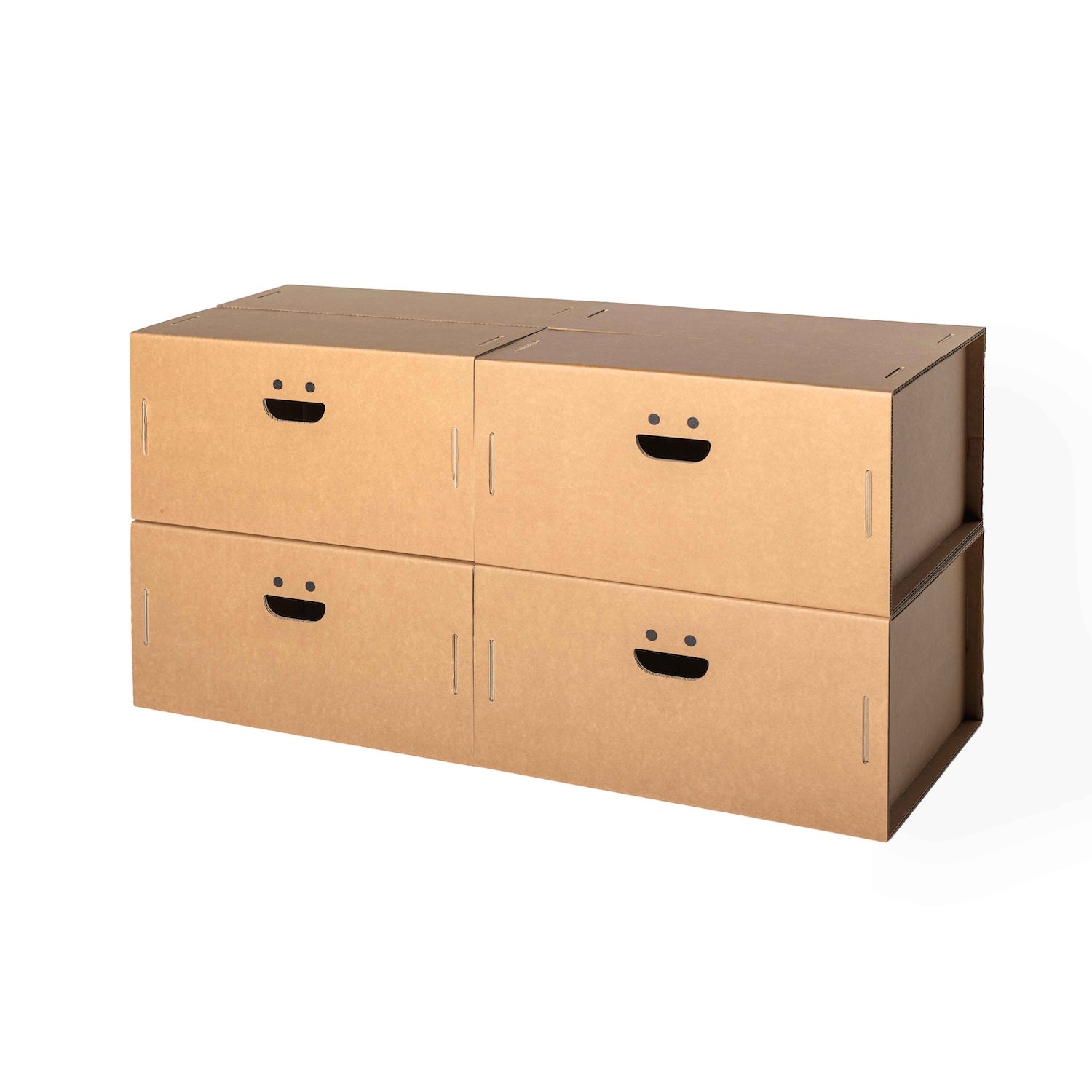 Set 4 scatole L organizer armadio in cartone Avana - Corvasce Design