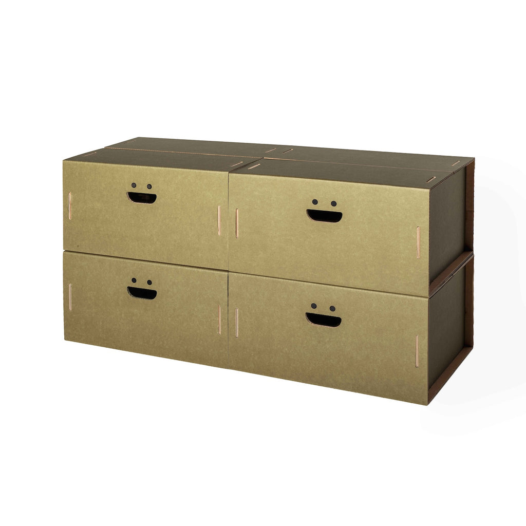 Set 4 scatole L organizer armadio in cartone Olive - Corvasce Design