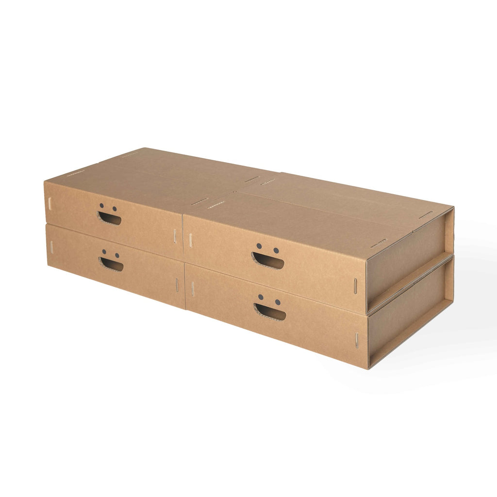 Set 4 scatole M organizer armadio in cartone Avana - Corvasce Design