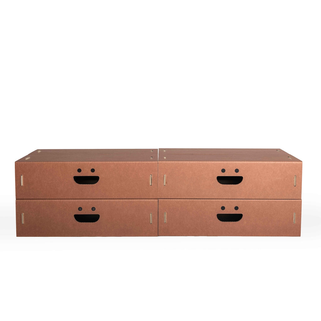 Set 4 scatole M organizer armadio colore 3 Terracotta - Corvasce Design